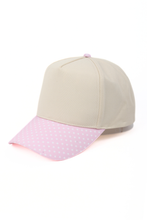 Load image into Gallery viewer, Polka Dot Printed Brim 5-Panel Two-Tone Cap – Pink
