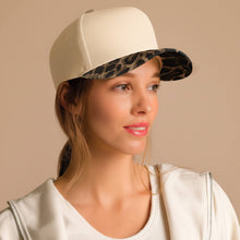 Load image into Gallery viewer, C.C Two Tone Canvas Trucker Cap: Leopard
