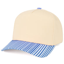 Load image into Gallery viewer, C.C Striped Pattern on Bill Plain Two Tone Trucker Hat
