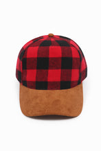 Load image into Gallery viewer, Flannel Plaid Suede Brim Woven Baseball Cap
